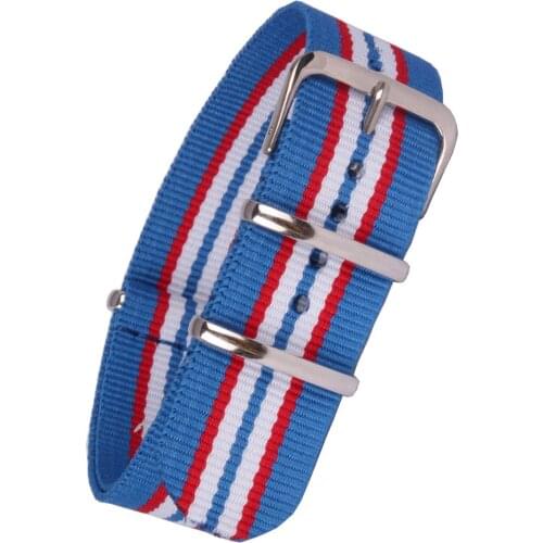 22mm bracelet MultiColor Red Blue White Army Military nato fabric Woven Nylon watchbands Watch Strap Band Buckle belt 22 mm