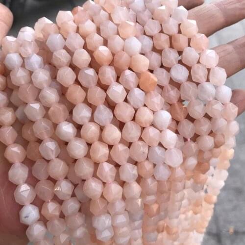 6mm 8mm Round Faceted Natural Pink Aventurine Stone Beads Loose Cut Angle Stone Beads For DIY Jewelry Making Accessories 15