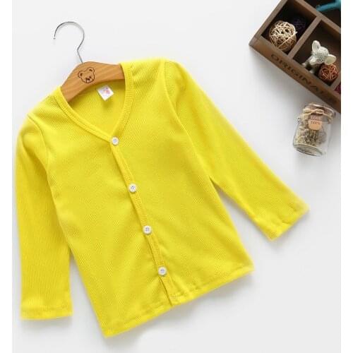 Spring Summer cotton candy-colored cardigan boys girls coat childrens outwear