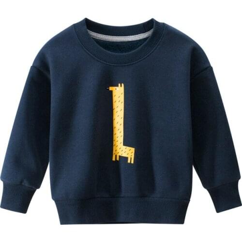 BINIDUCKLING Winter Autumn Fleece Sweatshirt For Kids Boys Cartoon Animial Printed Causal Children Clothes Toddler Boys Hoodies