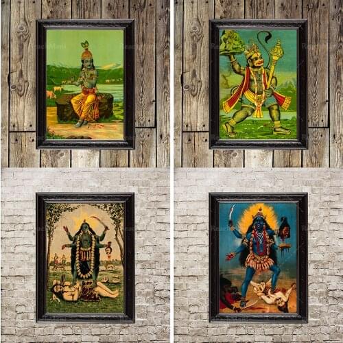Hinduism, Shiva, Hinduism Retro, Hindu God Canvas Painting Religious Posters and Prints Living Room Home Decor Wall Art