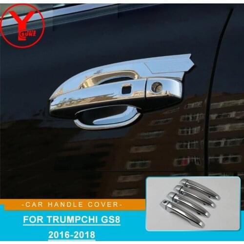 Chrome Car Door Handle Cover Trim Exterior Hand Protector Side Cup Molding Overlay FOR TRUMPCHI GAC GS8 2016 2017 2018 YCSUNZ
