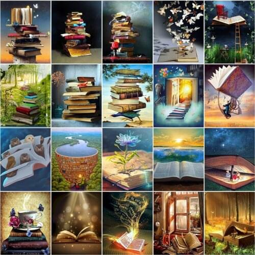 HUACAN Pictures By Numbers Book Landscape Frame Painting By Numbers Tree On Canvas DIY Home Decoration DIY Gift 40x50cm