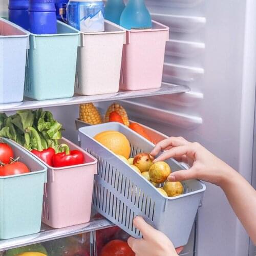 4 Holes Basket Fridge organizer Retractable drawer Drink Bottle Holder Vegetable Storage Drain Frige Kitchen Organizer