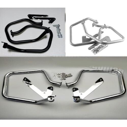 Rear Pannier Saddlebag Crash Guard Bars Protectors Bumpers for BMW R1250RT 18 19 20 21 2018 2019 2020 2021 Black Chrome Silver