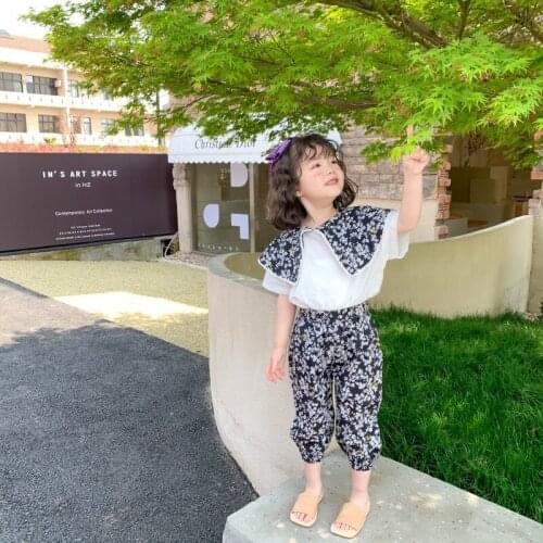 Summer New Kids GIrls Floral Pants +Top