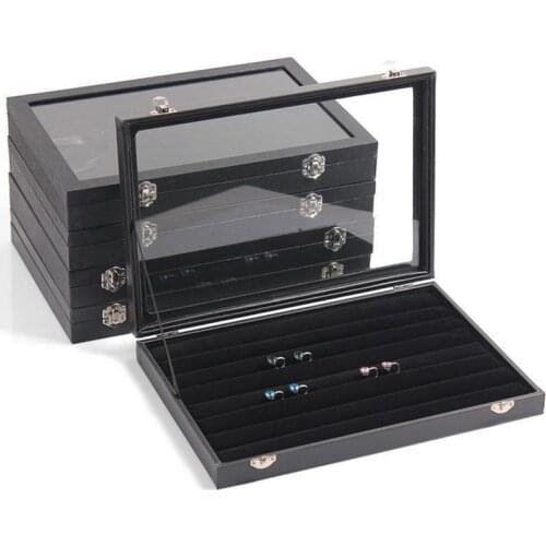 Hot sale PU Velvet Jewelry Display Box Case for Woman Rings Earrings Bracelets Necklaces Ornaments Storage Jewellery Organizer