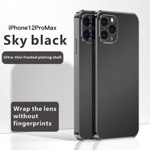 【Sky black】Apple iphone12Pro Max frosted solid color electroplated case