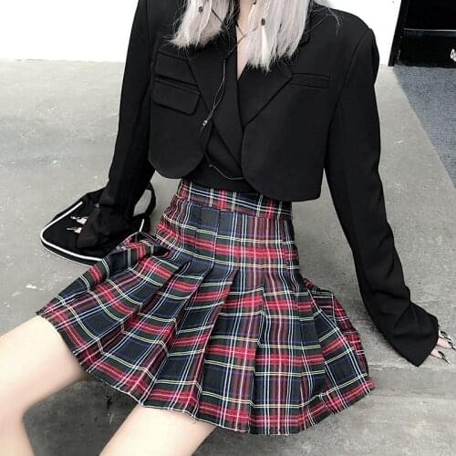 Cute Mini Skirt Women College Style Skirt Harajuku Pleated Skirt Casual A-line Skirt Sweet Skirt Loose Plaid Skirt Student Skirt