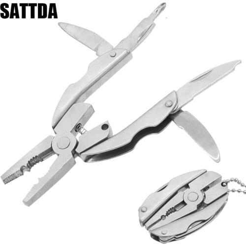 Mini Folding Muilti-functional Plier Clamp Keychain Outdoor Hiking Tools pocket multitools knife