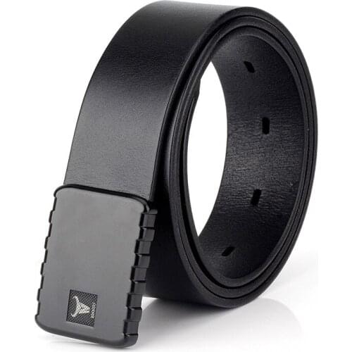 Belt male leather pinhole cowhide belt youth wild personality young man belt Korean version of the influx of people