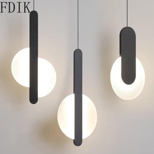 Nordic Acrylic Pendant Light Creative Bedroom Bedside Living Room Background LED Hanging Lamp Modern Home Decor Net Red Lighting