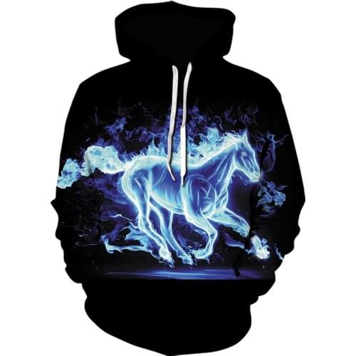 New shinning horse animal-print hoodie for men 3d hoodie brand sweatshirts jacket premium pullover stylish tracksuit s-6xl coats