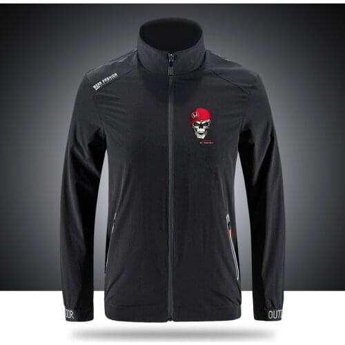 Honda CR-V Skull Cap-Top Slim Sport Street Windbreaker Zipper Thin Jacket Mens Casual Front Printing Jacket Asian Size