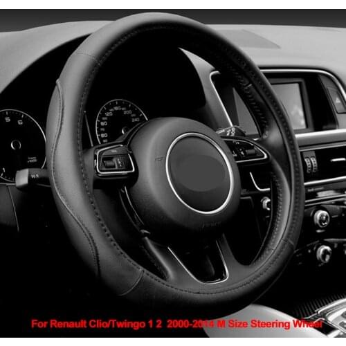 Car Steering Wheel Cover Wrap Funda Volante For Renault Clio / Twingo 1 2 2000 - 2014 M Size Braid on the Steering wheel Volant
