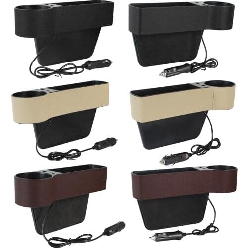 Car Seat Crevice Storage Organizer Seat Gap Pocket Organizer with 2 USB Charging Ports for Automotive Interior Accessories