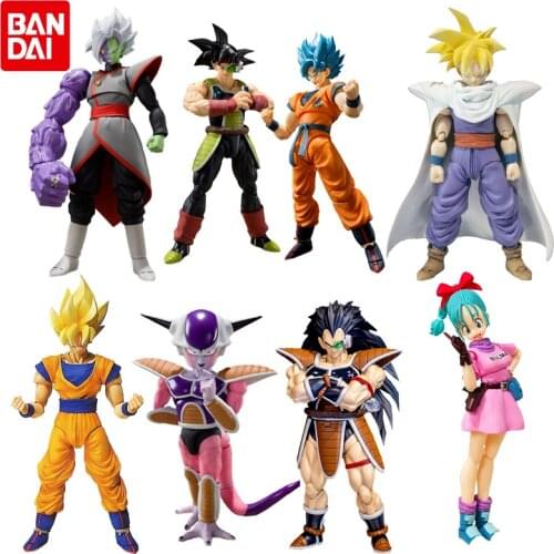 Original Bandai Dragon Ball Anime Figure SHF Master Roshi Gohan Vegeta Son Goku Frieza Tien Broli Piccolo Burter Buu Bulma Hitto