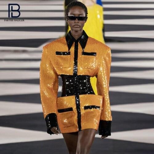 PB Chic Turn Down Collar Sequins Design Long Sleeves Dress Celebrity Party Club Vestido Free Shipping