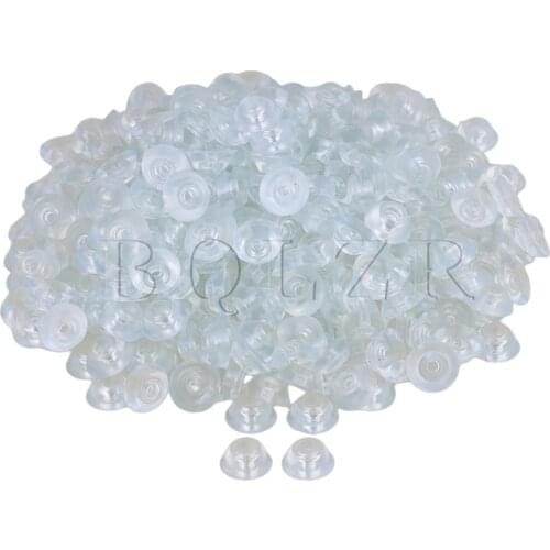 BQLZR 400PCS 15x6x8mm Transparent Chair Silicone Round Soft Rubber Anti-slip Foot Pad for Furniture Feet Chair Cup Table