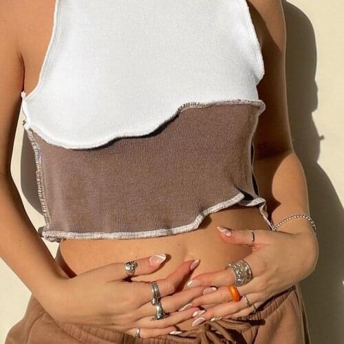 Sexy Top Sleeveless Refreshing Summer Top Womens Sleeveless Open Navel Irregular Design Vest T-Shirt Aesthetic