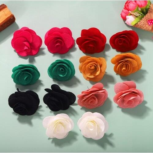 Dvacaman Boho Cloth Flower Stud Earrings for Women 2020 Spring Summer Statement Earrings Big Floral Earrings Wholesale Jewelry