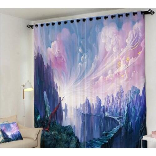 Game scene curtains high precision print 3D Window Curtains Luxury living room office Bedroom Cortina Drapes Rideaux pillowcase