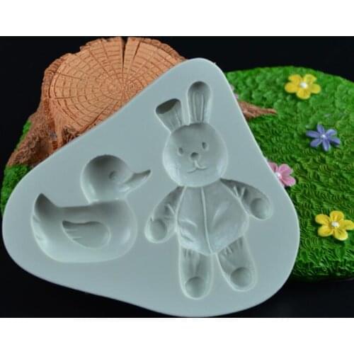 Rubby and Duck Shape Silicone Fondant Cake Decoration Moulds Handmade Soap Chocolate Tools