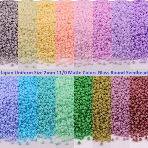 Japanese 2mm 11/0 Matte Colors Glass Seed Beads Uniform Spacer Bead DIY Charm For Jewelry Making Fitting Garment Sewing Supplier