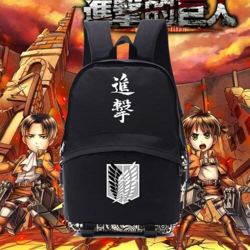 Attack on titan anime fans backpack Shingeki no kyojin Japanese anime backpack