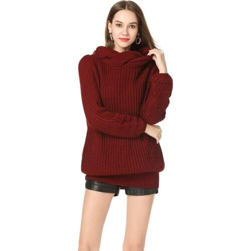 Winter Female Sweater Womens Turtleneck Knitted Pullover Jumpers Ladies Sweater Dress Long Sleeve Knitwear Black White