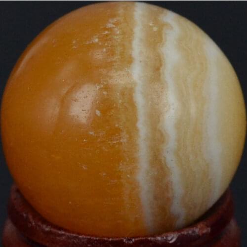 1.2") 30MM Natural Orange Gypsum Selenite Satin Spar Sphere Crystal Globe Ball Chakra Healing Reiki Semi-precious Stone Craft