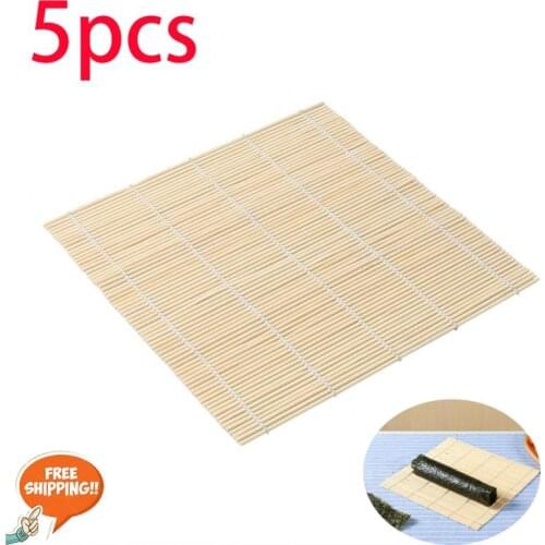 New 1/5PC Sushi Tool Bamboo Rolling Mat DIY Onigiri Rice Roller Chicken Roll Hand Maker Kitchen Japanese Sushi Maker Tools