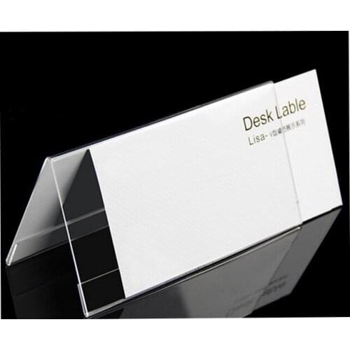 10pcs 20X10cm V-type table card double-sided display Meeting card Price tag Label frame Advertising Promotion Name Card free