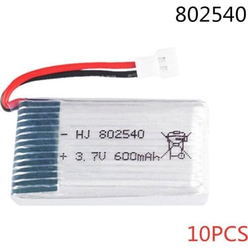 10 pcs/lot 3.7V 600mAh 25C Lipo Battery for Syma X5C X5 X5SW CX-30 M68 509W DFDF161 Upgraded 600mAh battery Register 802540