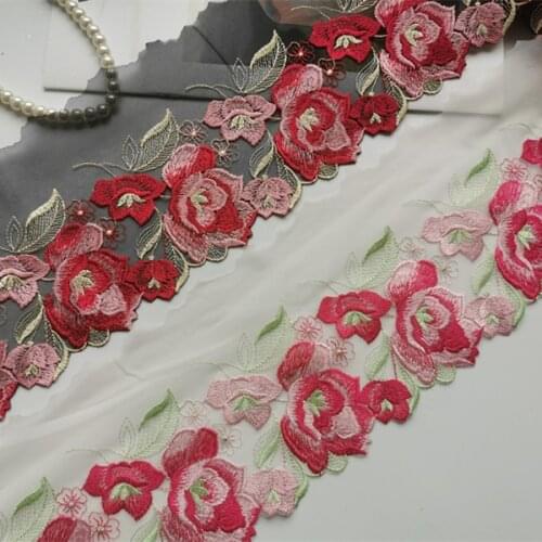 10Yards/Lot High Quality Embroidered Tulle Floral Lace Trim Ribbon Lace Fabric Mesh Lace Fabric Sewing DIY Cloth