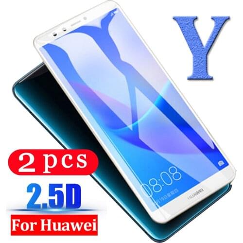 2Pcs 9H for huawei y5 lite y6 y7 prime pro 2019 2018 tempered on the glass smartphone phone screen protector protective film