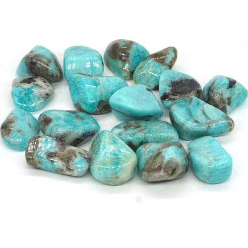 Rassian Amazonite Tumbled Stone Irregular Polished Natural Rock Quartz Chakra Healing Decor Minerals Collection