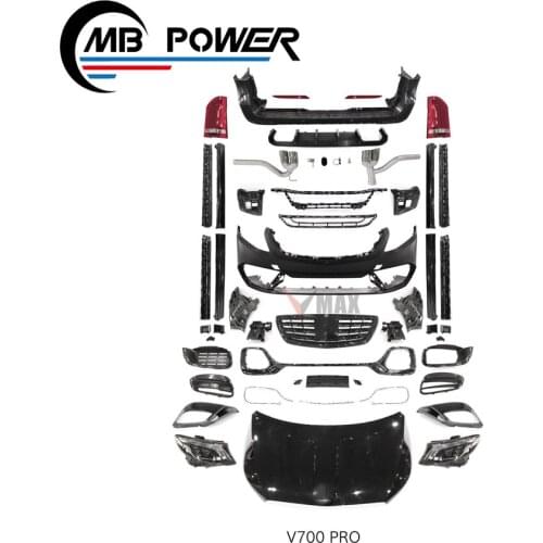 2021 V class w447 VITO V250 V260 body kit for w447 VITO v250 v260 bonnet hood front grille bumpers exhaust system