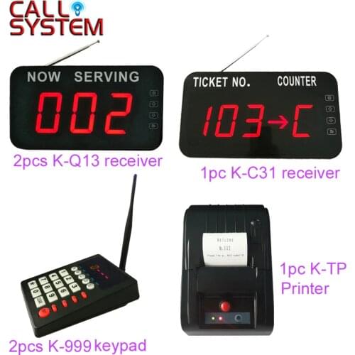3-digit wireless take a number system with counter queue thermal printer for bank clinic management device