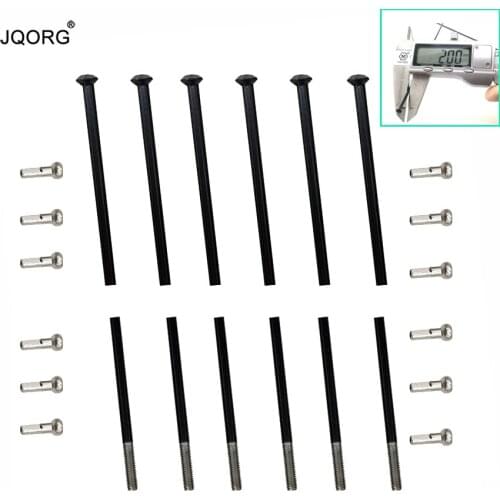36 Pieces A Lot Diameter 2.0 mm Black Color J-bend 304 Stainless Steel Material Electrophoresis Surface Mountain Bicycle Spokes