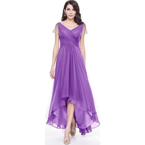 5XL Purple black red robe ceremonie femme sukienka Women sexy v neck short sleeve asymmetrical maxi dress Ladies party frocks