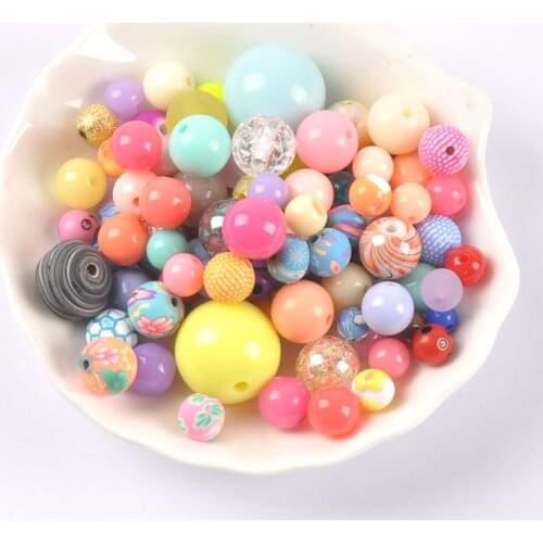 25g Blend color blend size Acrylic Spacer Beads For Jewelry making and Send 1 meter elastic rope YKL0791