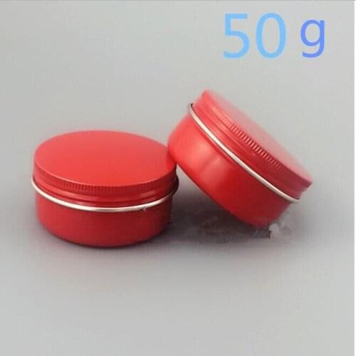 Free Shipping 50g Red Aluminum Metal Jar Wholesale Retail Originales Cosmetic Cream Sample Empty Packaging Containers