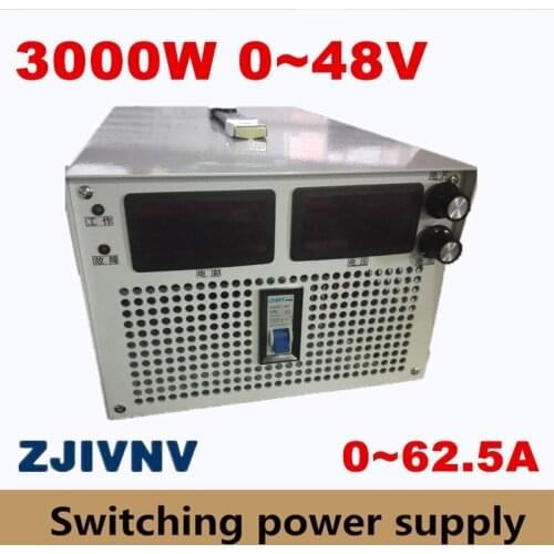 Big watt 3000W 0-48v 0-62.5A current&voltage both adjustable Switching power supply AC-DC For industry led light Laboratory test