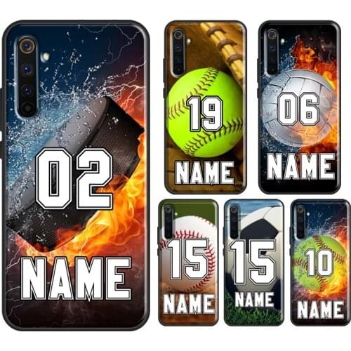 PERSONALIZED NUMBER NAME Hockey Case For OnePlus 8 Pro 9 Pro 7T 8T Nord Cover For Realme 8 Pro Q3 7 6 Pro C3 C11 C15 C21