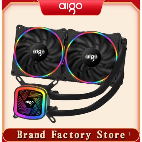 Aigo Water Cooling PC Case CPU Cooler Fan Water Cooler CPU Rgb Fan 120mm Fan Mute Computer Cooling Cooler For LGA2011/1155/AMD