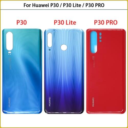 10PCS New P30 Rear Housing Case For Huawei P30 Lite P30Lite Battery Cover Door Back Cover Glass Panel Adhesive Sticker Replaceme
