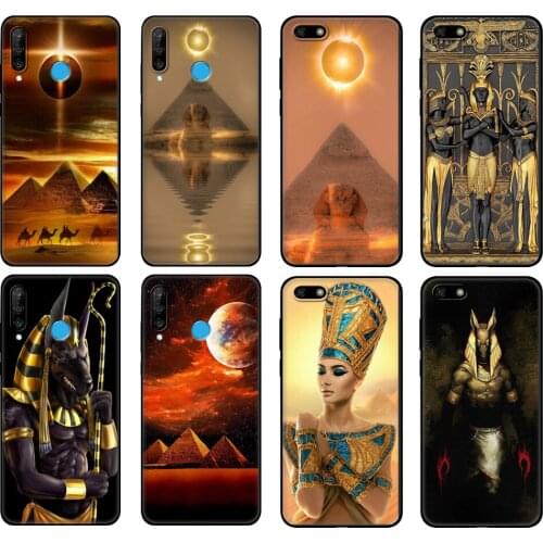 Black tpu Case For Huawei Honor 20 Lite 10 10i 20S 30S 30 Case Honor 7A 5.45 7s 7C 5.7 Case Cover Egypt Nefertiti Anubis Ankh