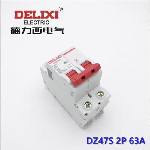 DELIXI Miniature Circuit Breaker DZ47 DZ47s Type C 2P 6A 10A 16A 20A 25A 32A 40A 63A Household Air Switch DELIXI MCB