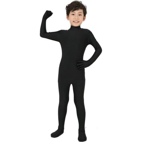 Gesikai Kids Bodysuit No Hood Spandex Lycra Zentai Suit Custom Second Skin Kids Dance Wears Halloween Costumes